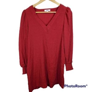 BB Dakota Steve Madden Dress Red Ruffles Balloon Sleeves S